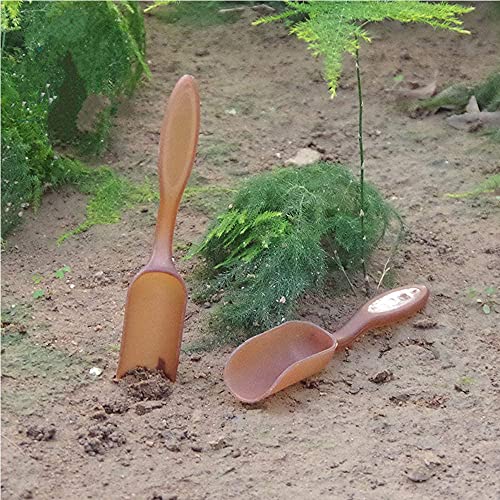 10 piezas mini palas de jardinería plástico color marrón miniatura 6