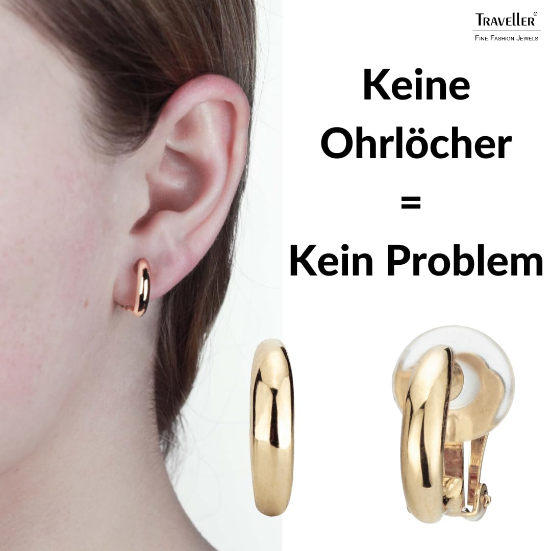 Traveller Ohrclip - Damen - Halb Creolen schmal