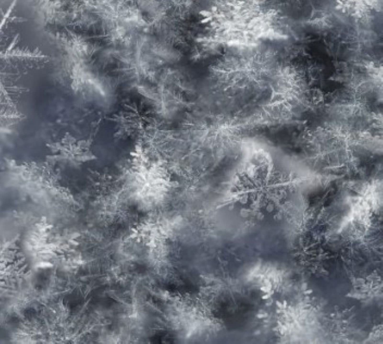 Hoffman Fabric Hoffman Call of The Wild Digital Q4458 313 Paynes Gray Tonal Snowflakes and Crystals, 44 Inches