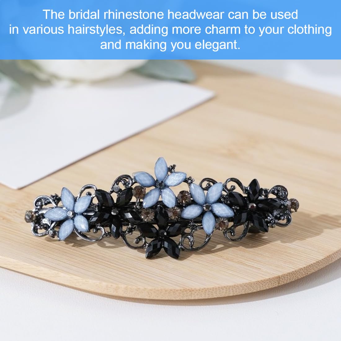 WHAVEL Strass Haarspangen, Goldfarben – Für Hochzeit, Ball & Festliche Anlässe, 2 Stück