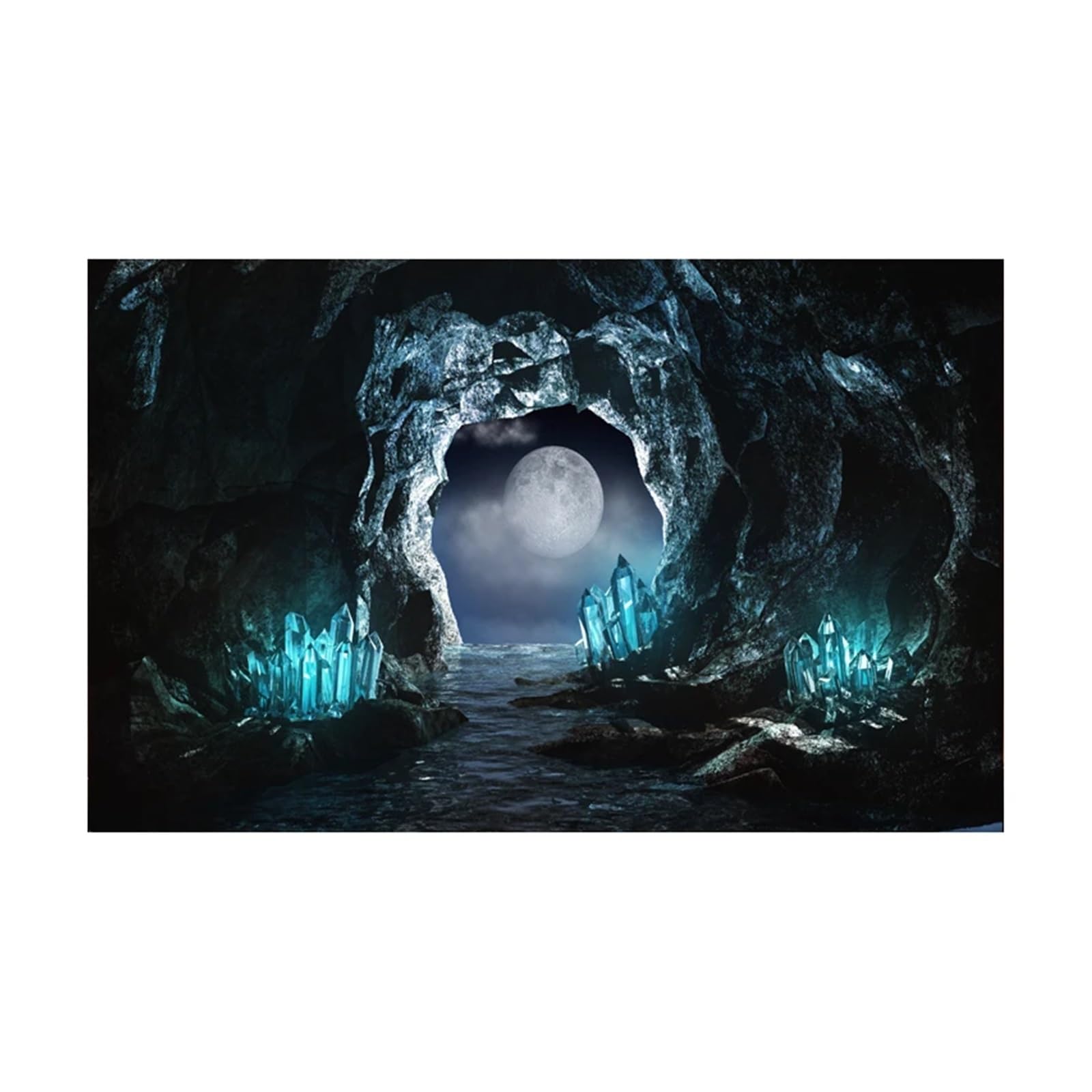 Aquarium Rückwand Aquarium Hintergrund Aufkleber Cave Kristall Poster Fisch Tank Dekoration Selbst Klebe Tapete(41x 122cm)
