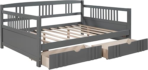 Miniatura 31 de Merax Sofá cama individual con listones de madera, soporte moderno sofá cama con rieles, tamaño individual, blanco marfil Marfil blanco,Espresso