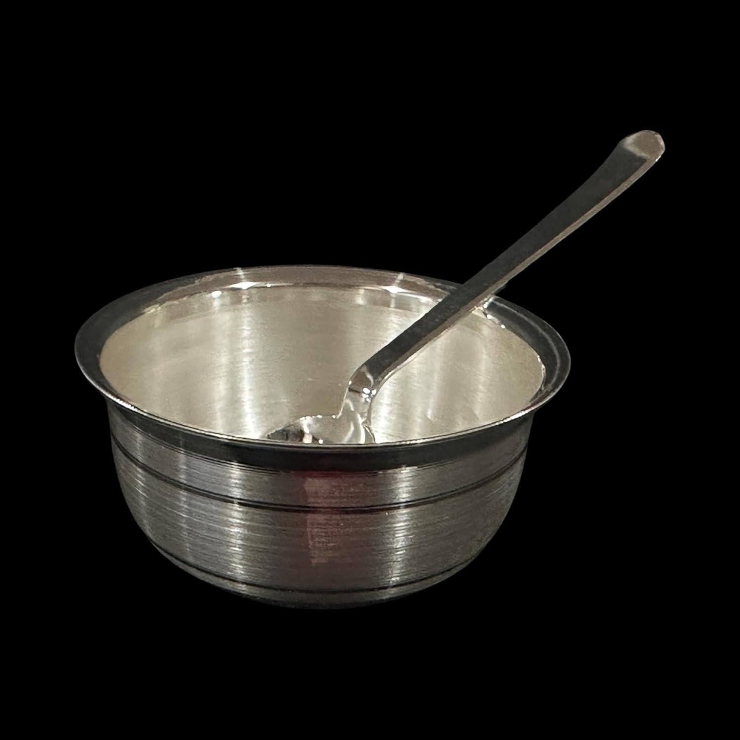 Balaji 999 Pure Silver Hallmarked 3.0 Bowl & Spoon for Kids - 3.0-inch Set#01