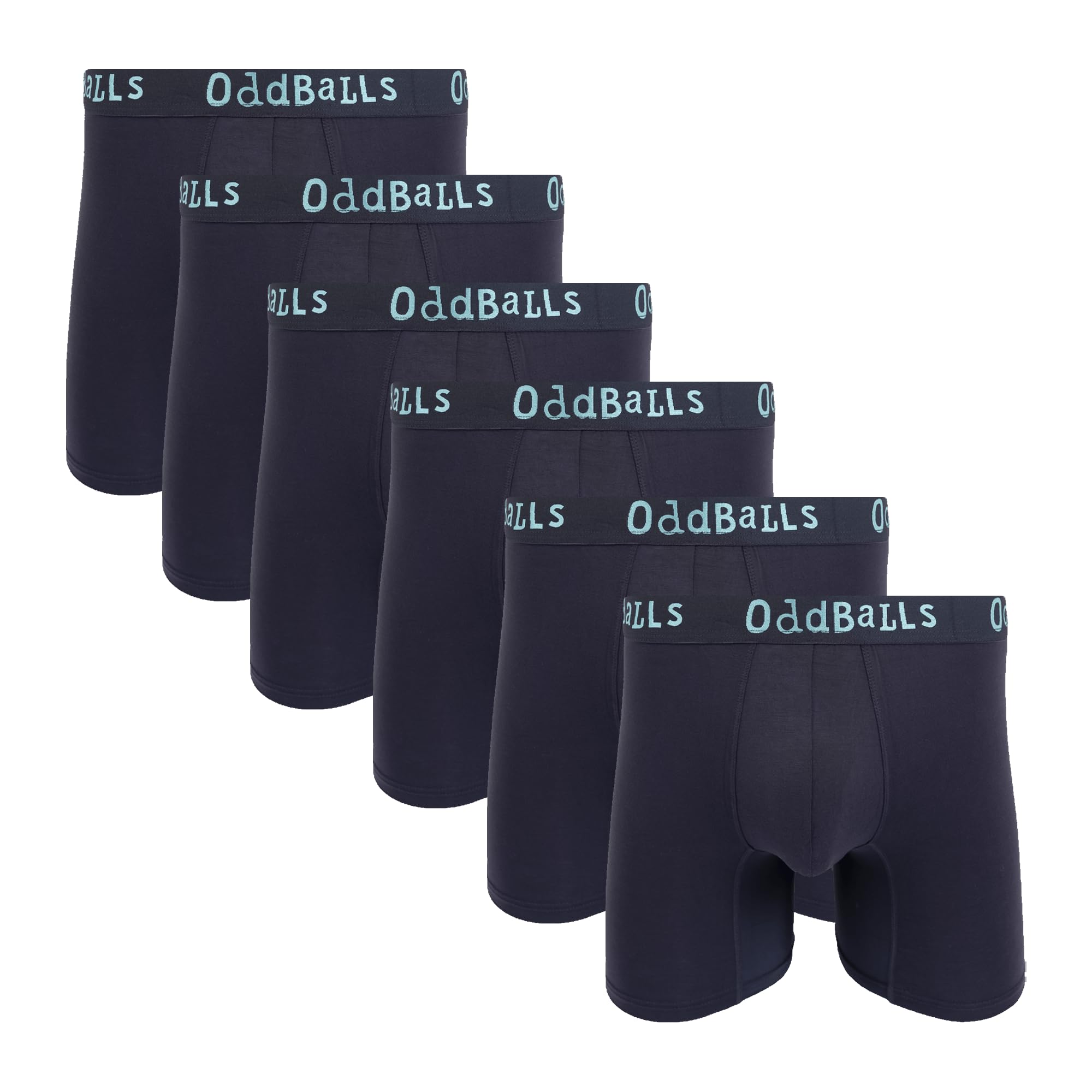 Oddballs Men's Midnight Bundle | Bamboo Boxers Multipack | 6 Pack | Anti Chafing | Underwear | Moisture Wicking Fabric | Elastic Waistband | | Large