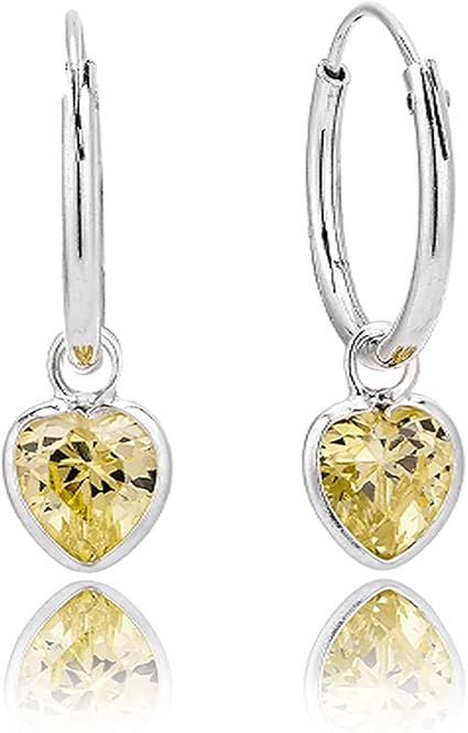 Orecchini A Cerchio Con Ciondolo Cuore – Placcati Oro Rosa, Zirconi Cubici E Opale, Ipoallergenici, Regalo Donna