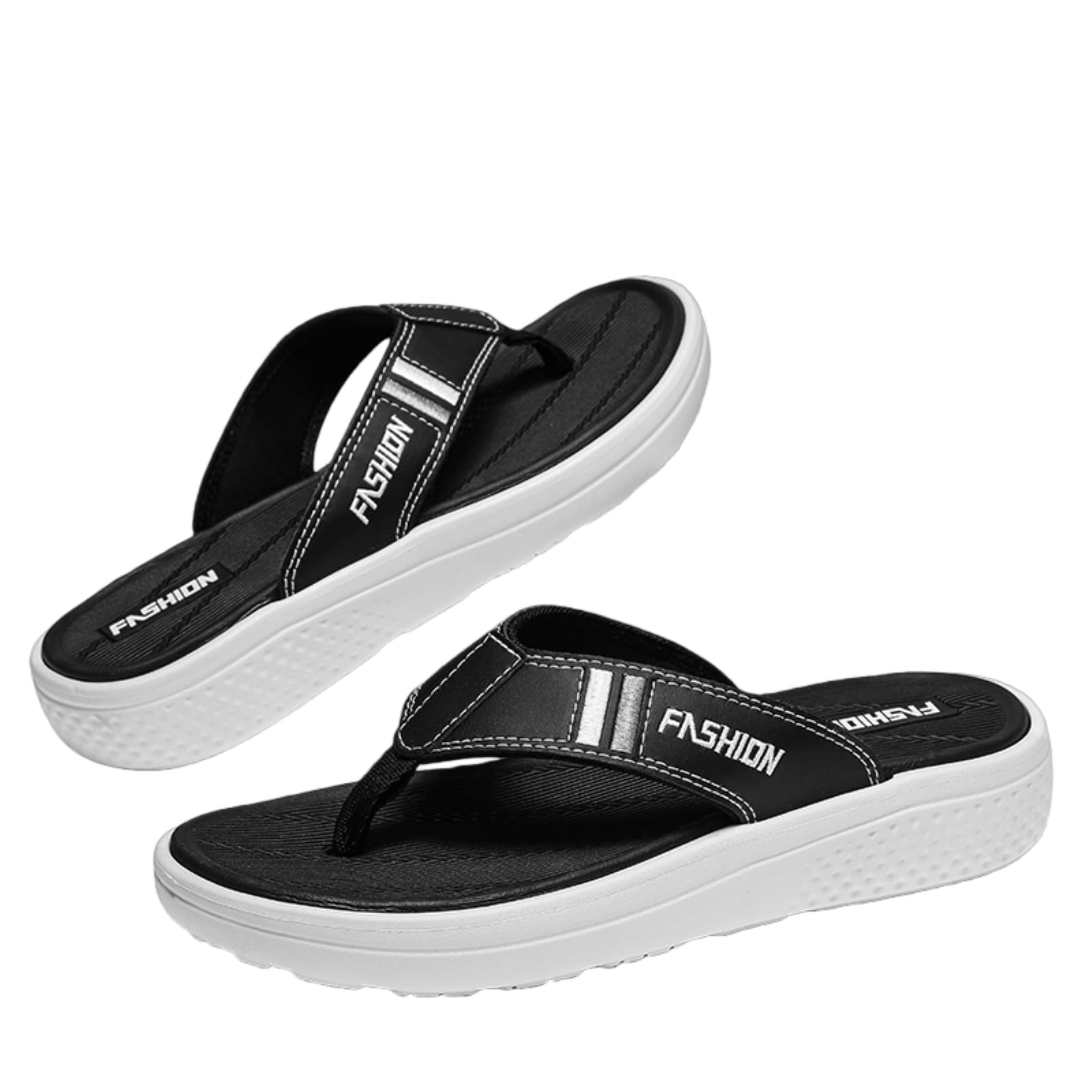 Gyios Flip Flops Men’s Fashion Platform Thick Sole Non Slip Soft Insole Summer Beach Resort Outdoor Casual Thong Sandals-b-43