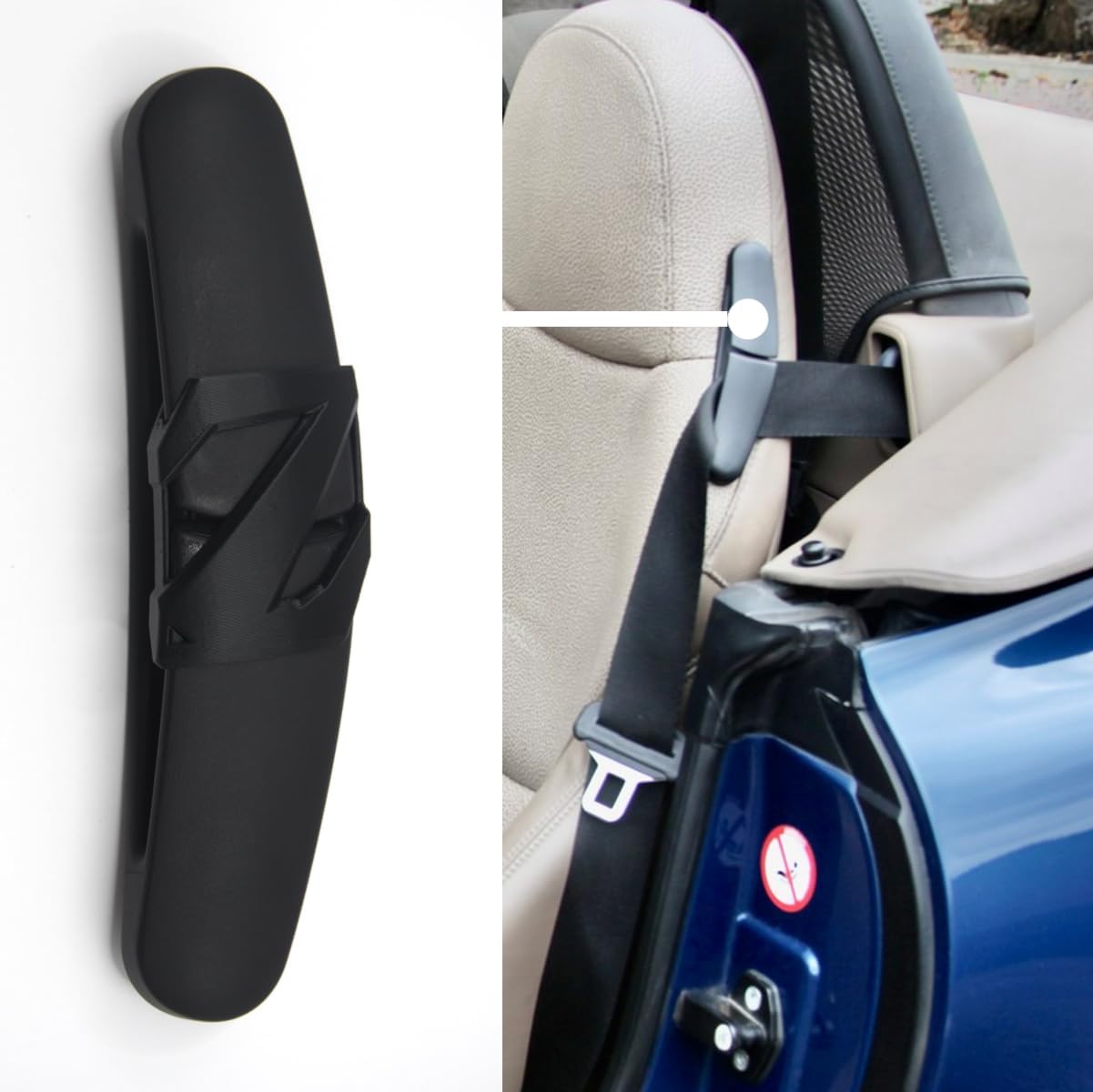 GOYU Seat Belt Guide Clips for BMW Z3, Keeps seat Belt in the Guide and Hold Guide arms Together, Set of 2, Made in USA (Black)