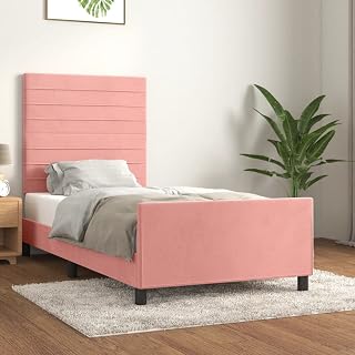 Generisch jiangboyue-3125799 - Estructura de cama con cabecero (90 x 200 cm, terciopelo), color rosa
