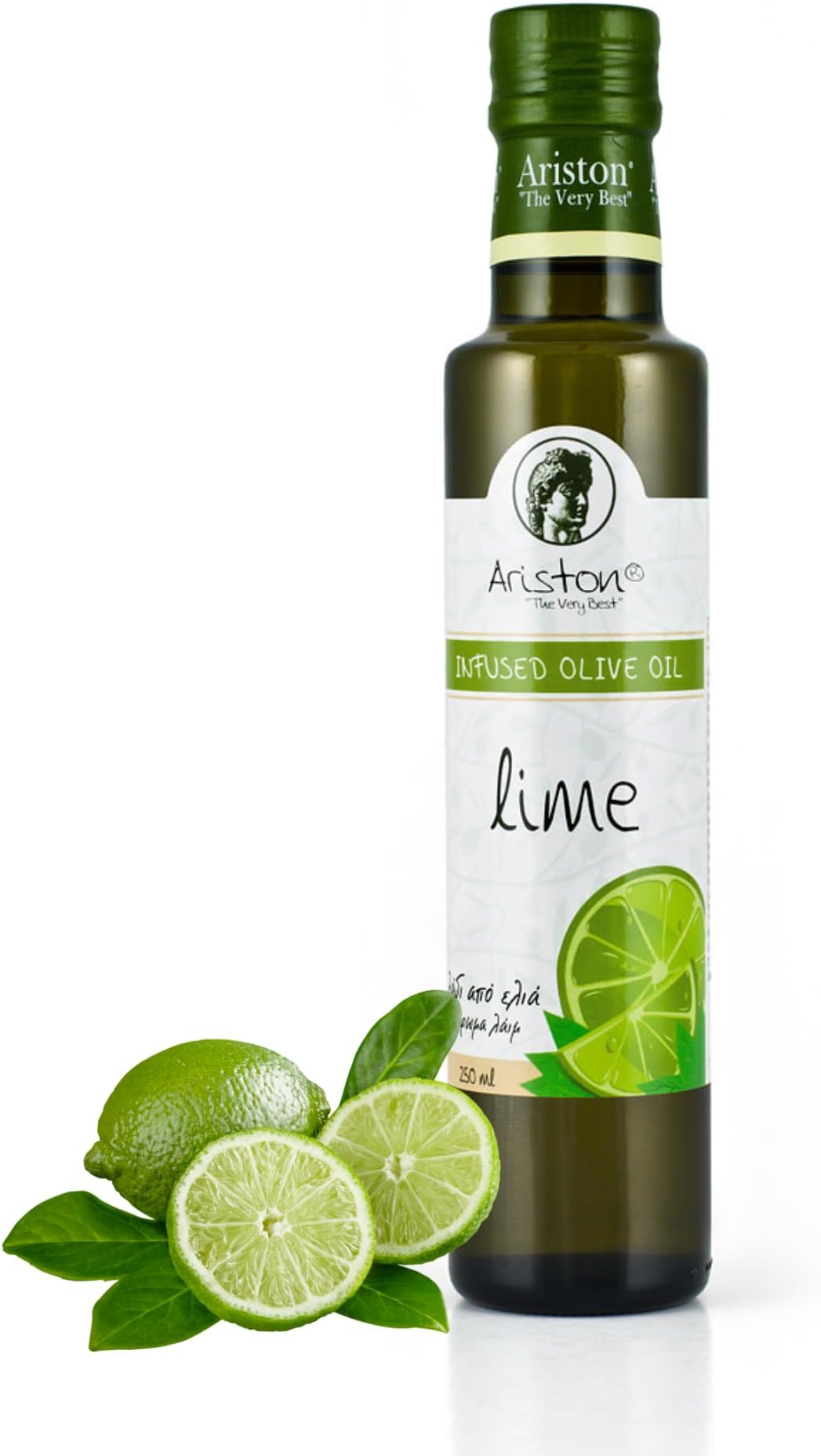 Ariston "The Very Best" Extra Virgin Olive Oil | Anti-Oxidant Rich, Cold Pressed, Premium Quality | Product of Greece (250ml) 8.45 fl oz, Lime