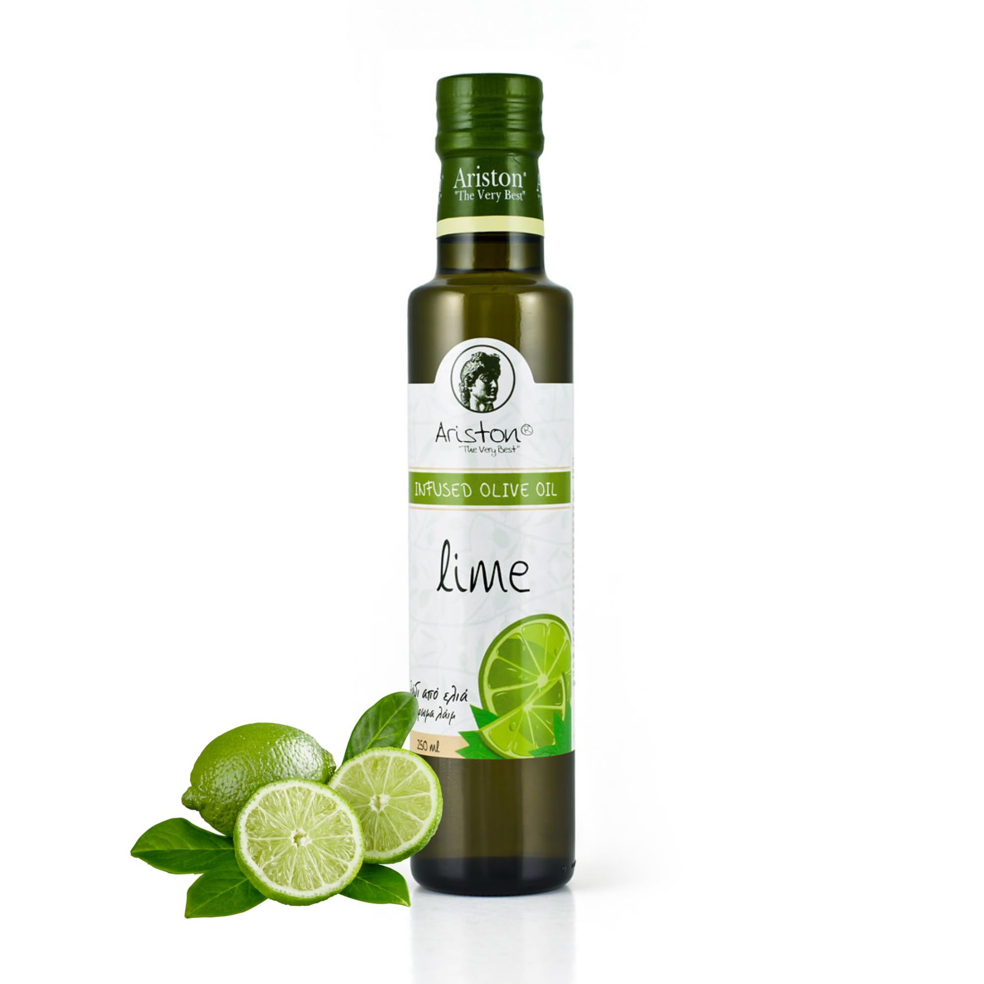 Ariston "The Very Best" Extra Virgin Olive Oil | Anti-Oxidant Rich, Cold Pressed, Premium Quality | Product of Greece (250ml) 8.45 fl oz, Lime