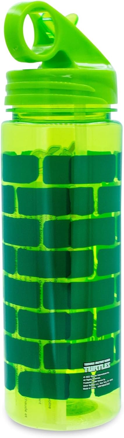 Silver Buffalo Teenage Mutant Ninja Turtles Water Bottle With Flip-Up Straw | BPA-Free Plastic Sports Jug | Holds 20 Ounces - Image 3