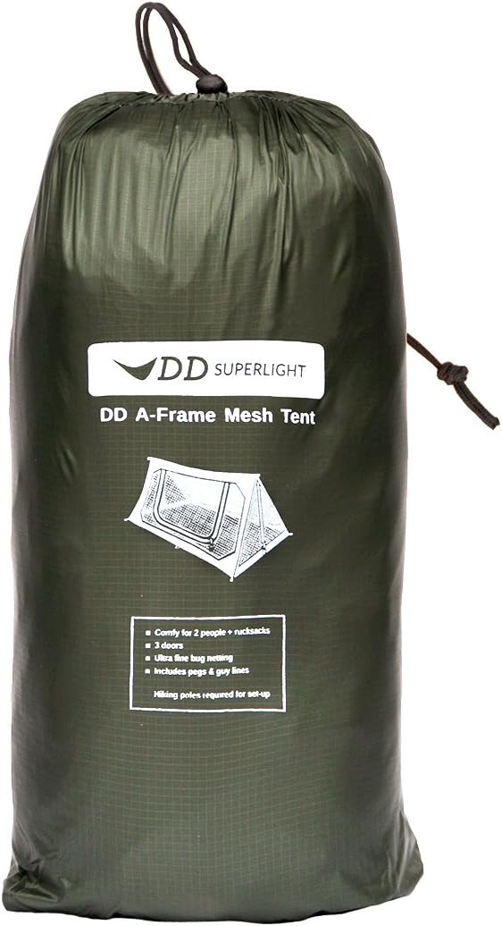 DD Hammocks - DD SuperLight A-Frame Mesh Tent: Ultralight 2 Person Insect Proof Tent, Compact and Portable For Hiking Camping and Adventure Sports