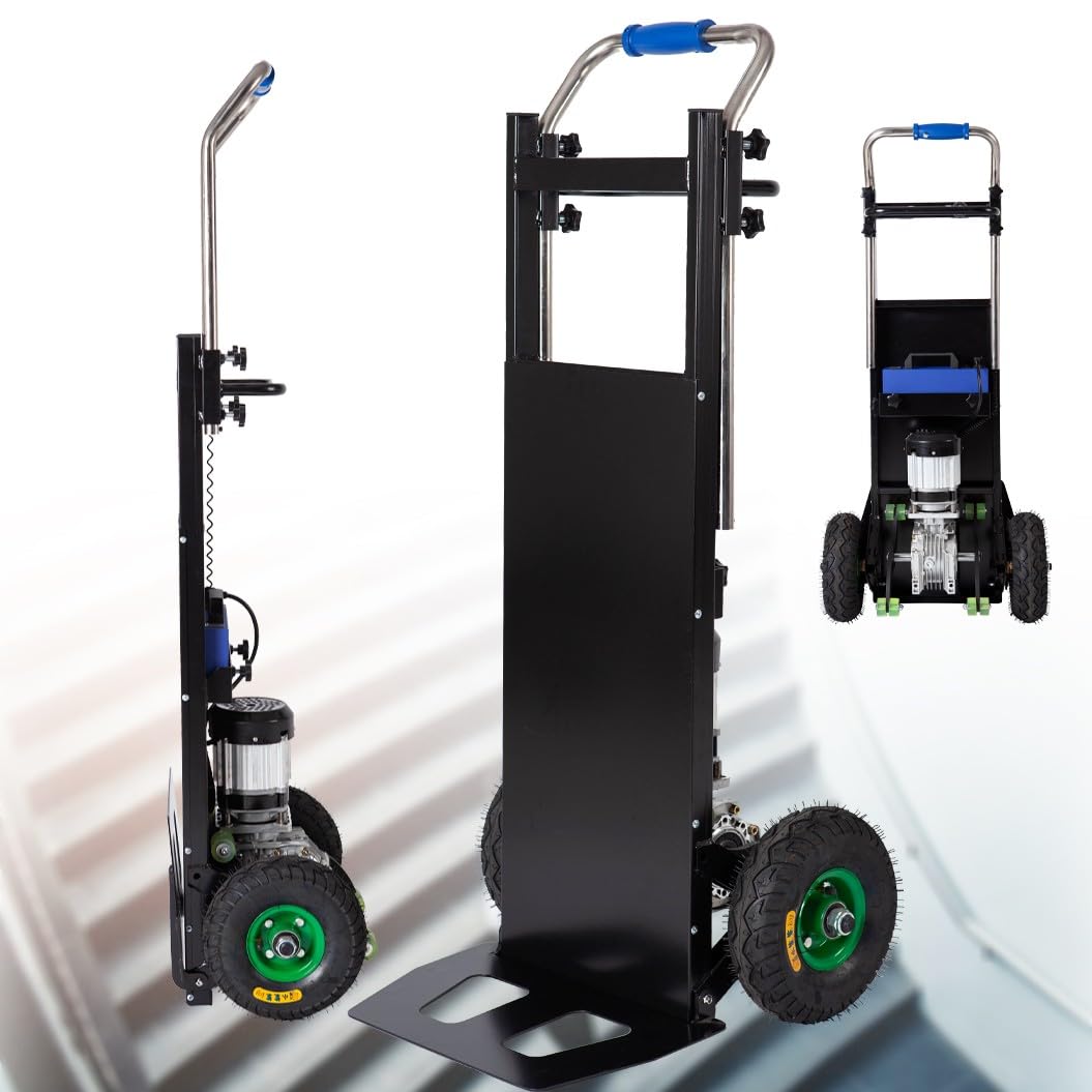 Mobile Tragbare Treppen,Elektrischer Treppensteiger,Trolley Einkaufstrolley,Einkaufswagen,Mit Einziehbarem Griff,Tragfähigkeit 250 Kg/551 Lbs Black