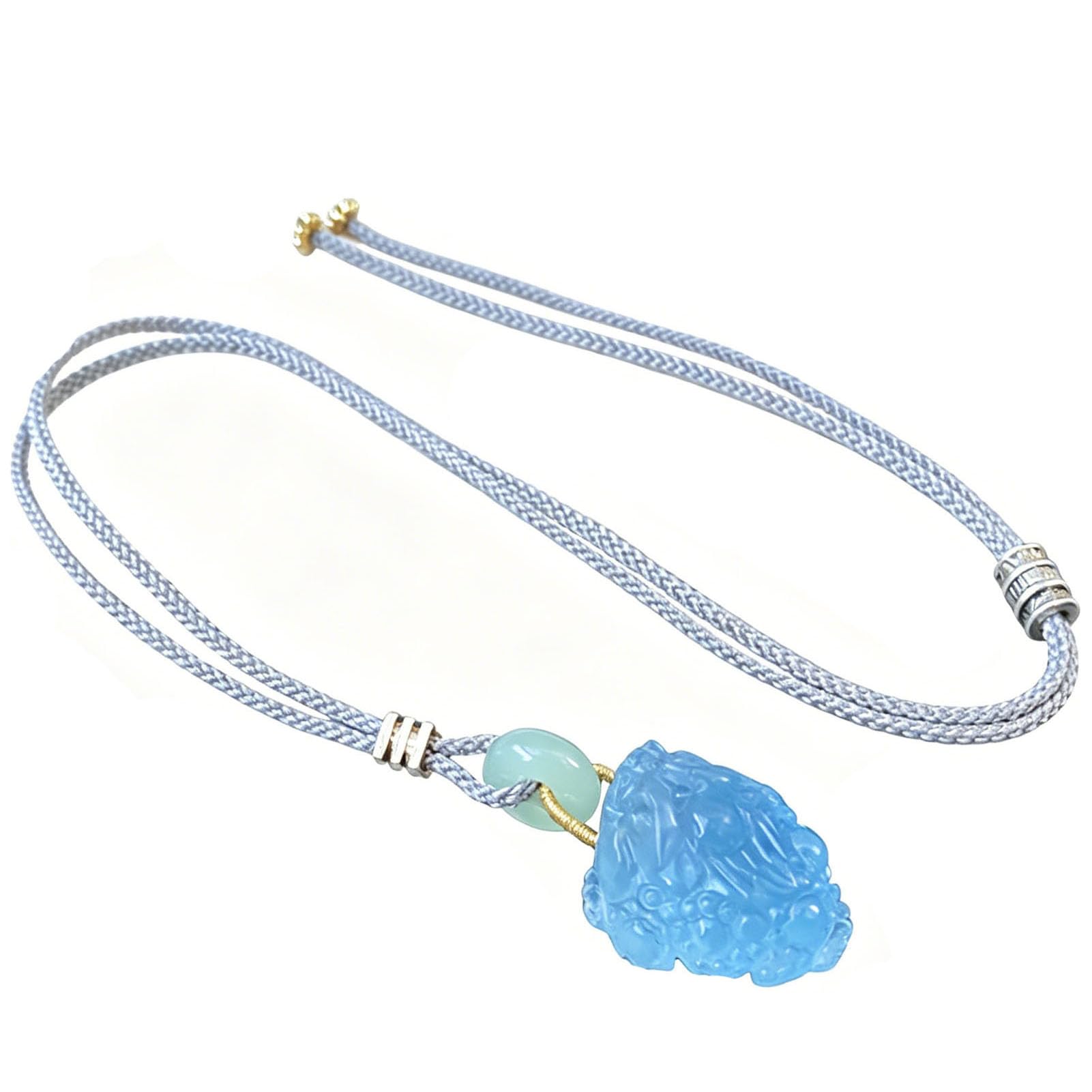 Collar de Aguamarina Natural, joyería única Fengshui, joyería con Piedra Natal de Marzo, Colgante en Forma de Sapo Dorado, Regalos Hechos a Mano, Collares para mamá, Mujer,A