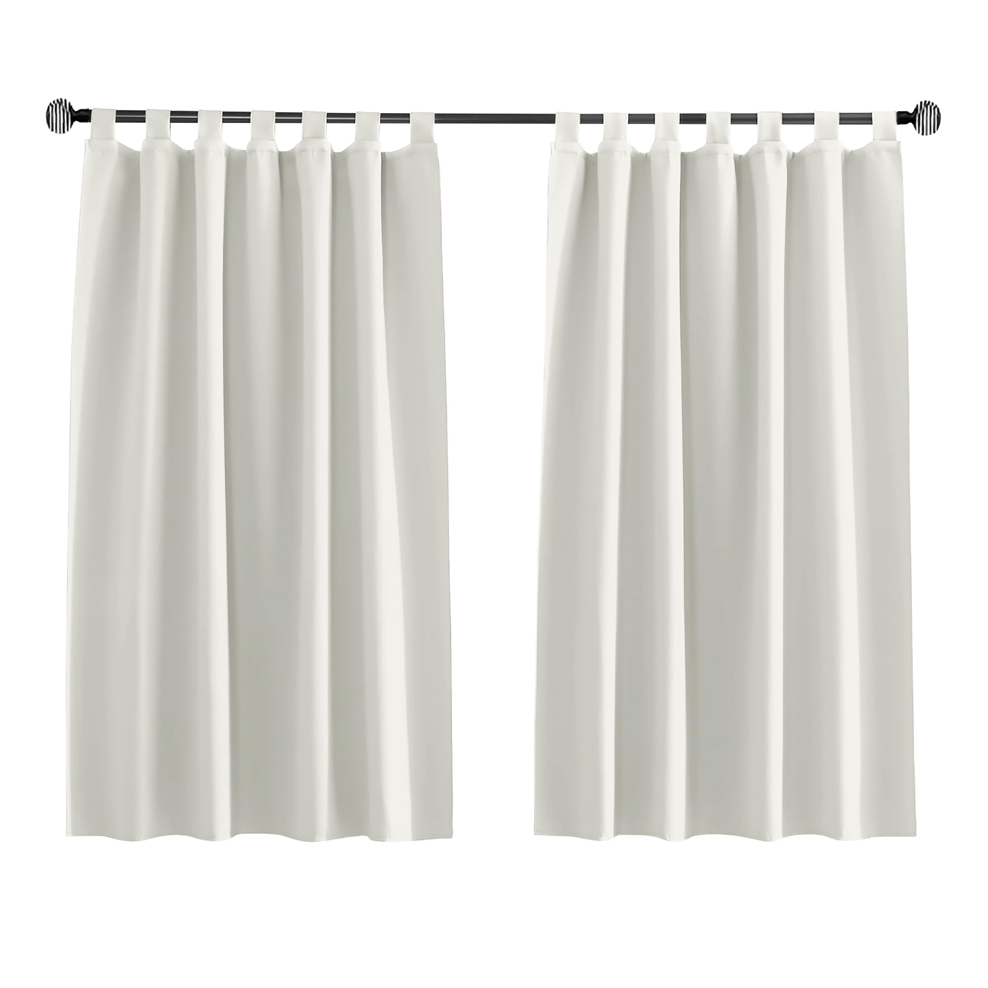 Tenger Home Cortina Opaca Corta para Ventana de Cocina, Cortina Opaca para Dormitorio con Trabillas, 1 Piezas (Arroz Blanco, 120 x 150 cm)