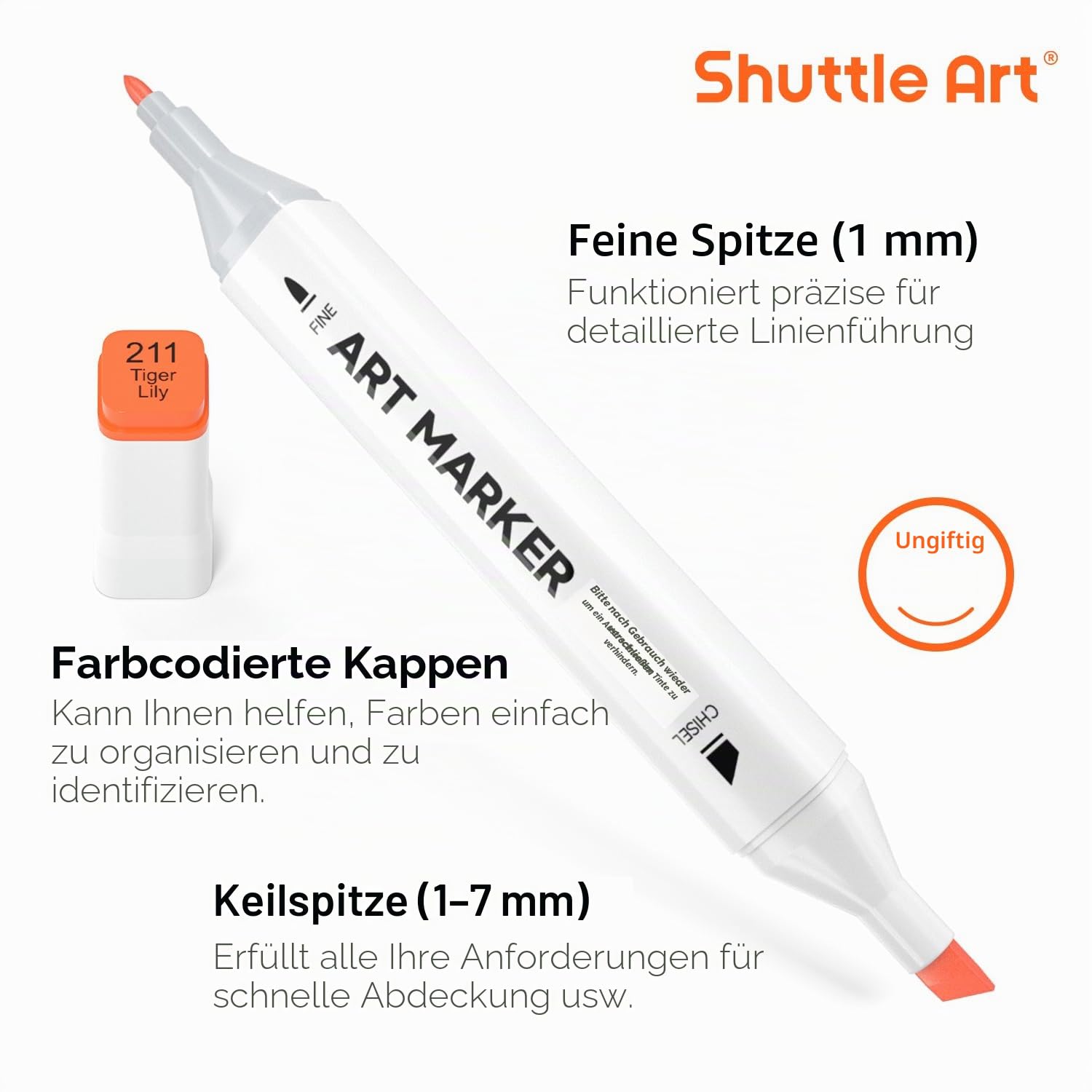 Shuttle Art Alkohol Marker Set, 171 bunte doppelseitige Alcohol Marker Stifte Set mit 1 Blender, Markerblock, Etui, Twinmarker Stifte für Kinder, Erwachsene, Alkohol Stifte, Marker zum Malen