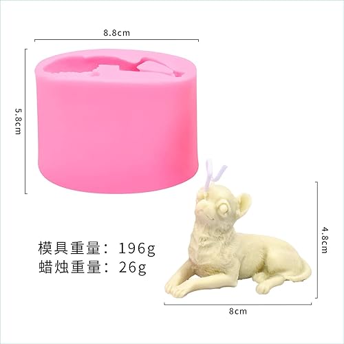 Miniatura 3 de Grainrain Molde de vela de silicona 3D perros jabón hacer molde hecho a mano cera resina epoxi molde (SXY095)