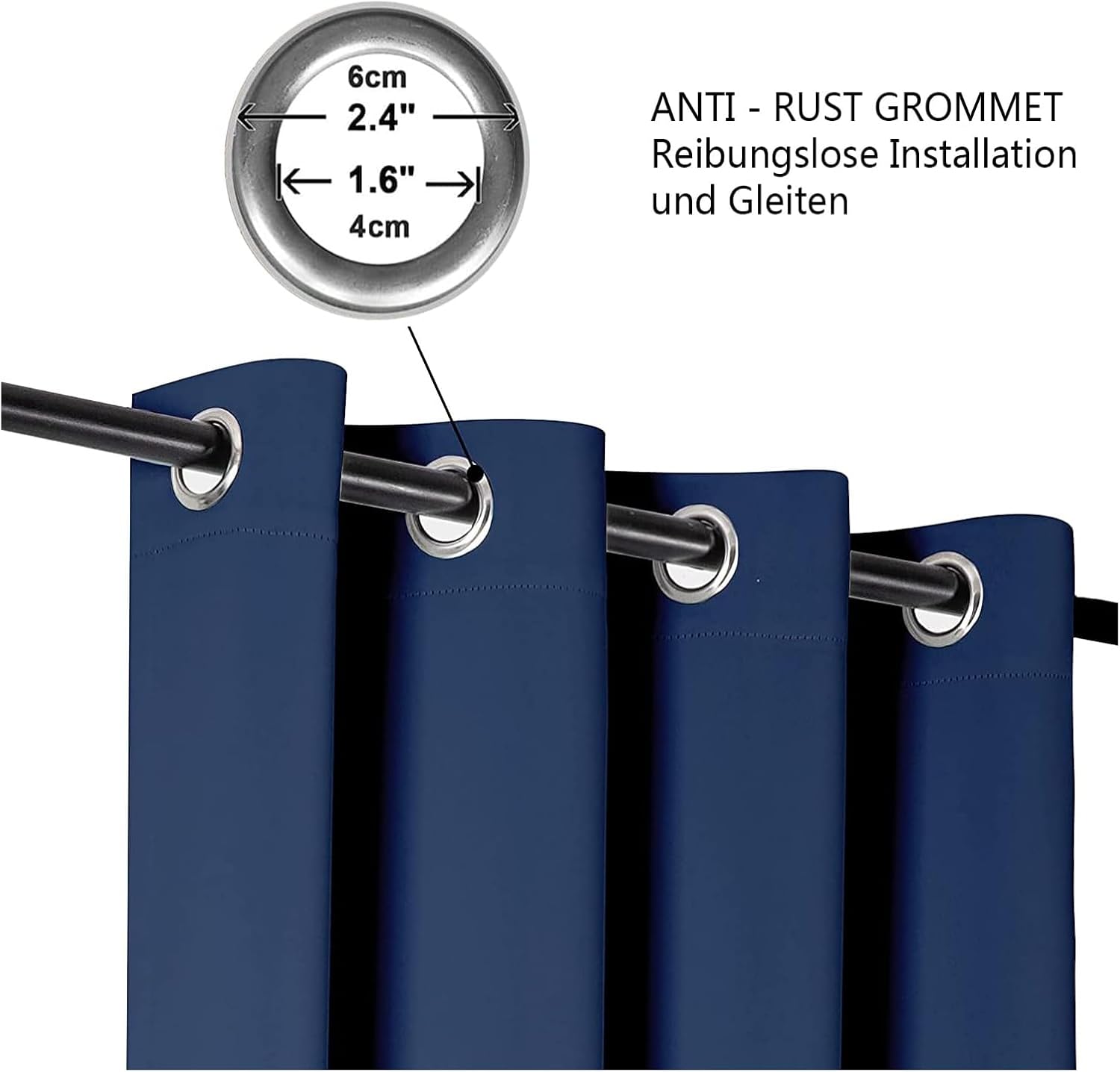 Waterproof Indoor Outdoor Curtains for Patio Premium Thick Privacy Weatherproof Grommet Outside Curtains Blackout Drapes for Gazebo,Cabana,Porch,Pergola,Lanai, 1 Panel,47 * 59 inchs（W*H）