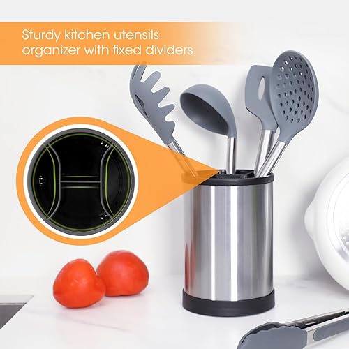 Miniatura 6 de AIEVE Soporte giratorio para utensilios de cocina, acero inoxidable