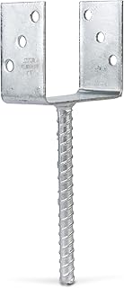 Alberts 214296 U-Pfostenträger | mit Betonanker aus Riffelstahl | feuerverzinkt | lichte Breite 121 mm | Länge Betonanker 200 mm