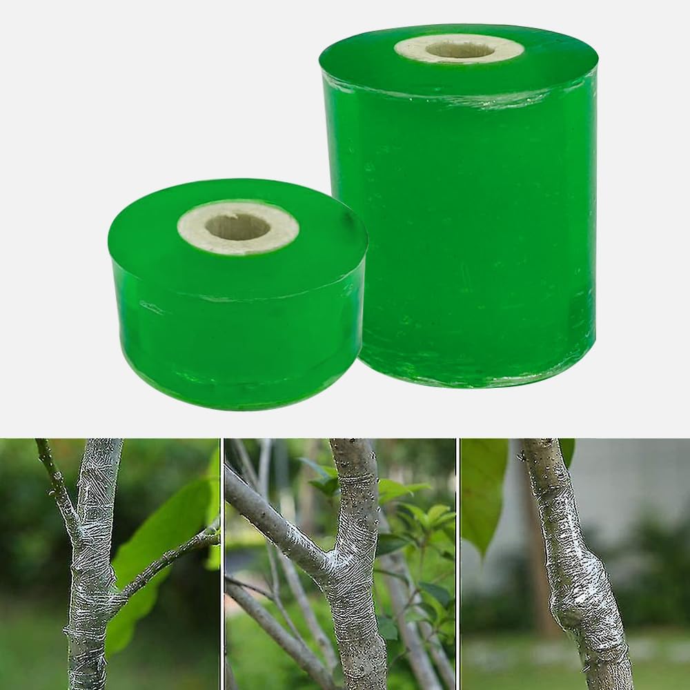 Grafting Tape Stretchable Self-Adhesive Membrane for Fruit Trees, Garden Plants Repair Gardening Tape, Moisture Barrier PE Stretchable Clear Film for Floral, Tree and Plants Ploy (3CM) 4 Pcs/Pkt