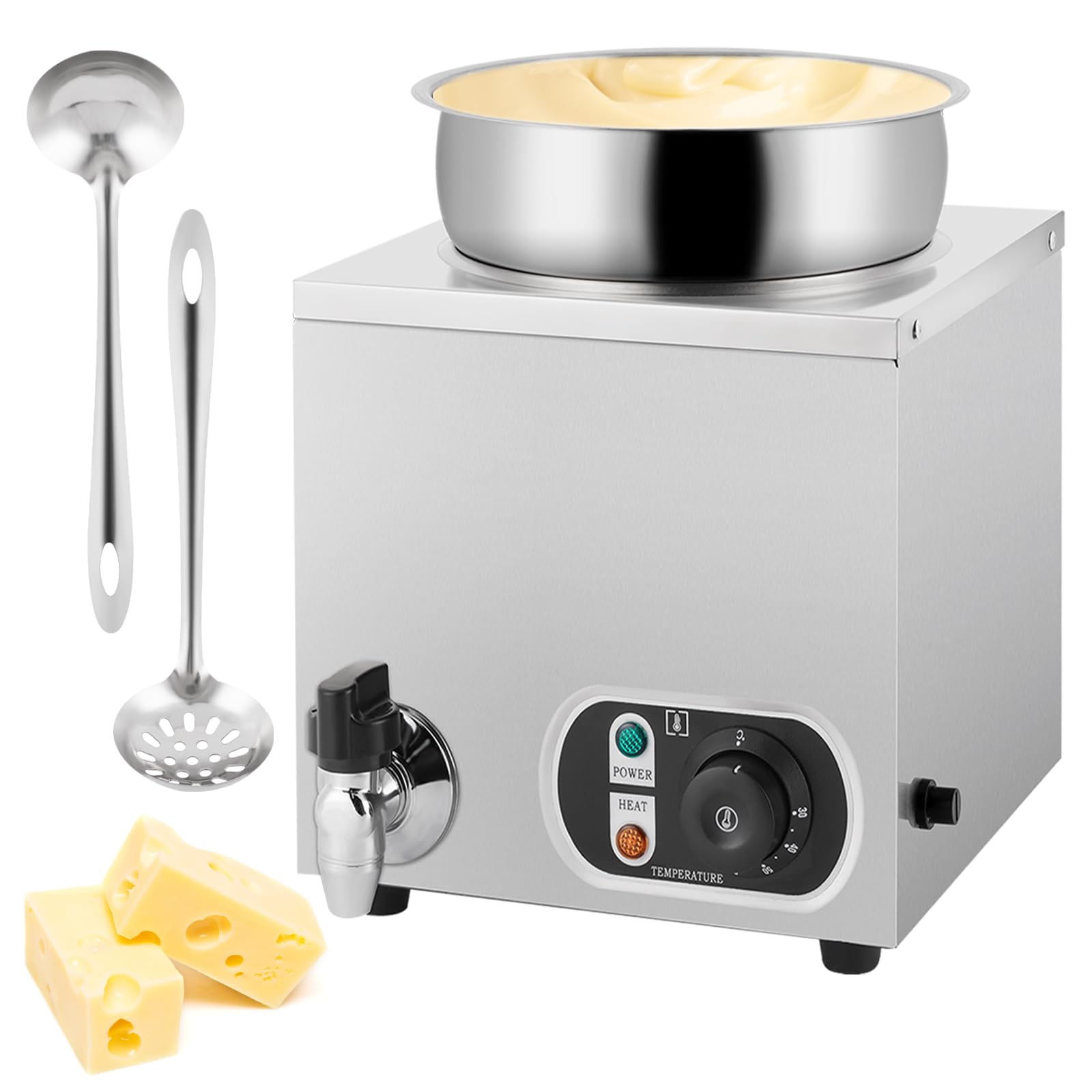 Photo 1 of Nacho Cheese Warmer Dispenser 7.4Quart Hot Fudge Warmer Commercial Soup Warmer with Ladles, Food Warmer for Nachos Cheese Caramel Popcorn Hot Fudge Sauces 86-185?110V