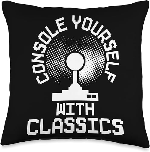 Retro Vintage 80s Arcade Nostalgia Pixel Art Video Games Throw Pillow