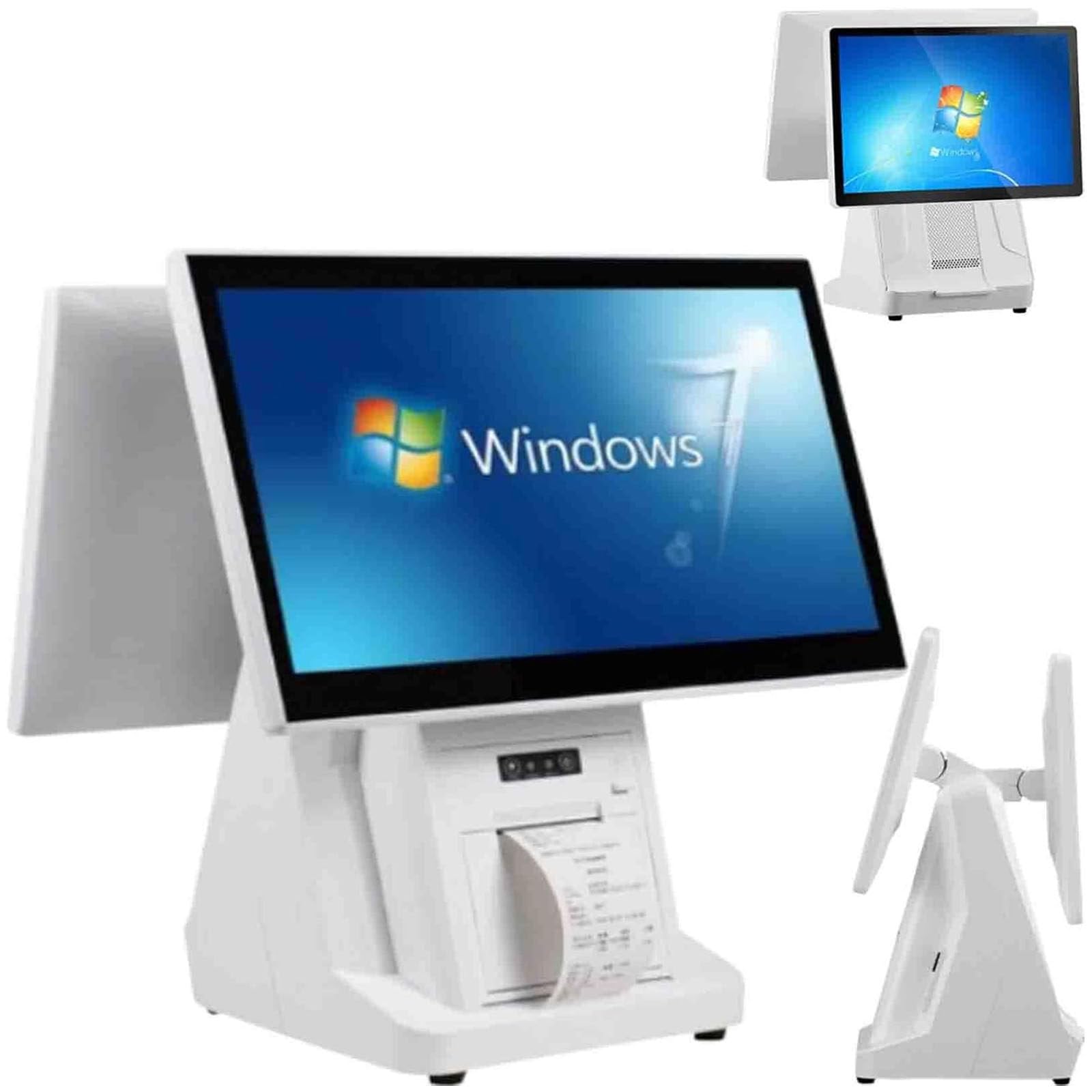 Caisse Enregistreuse Tactile,Angle d'écran réglable d'une Seule Main,8Go RAM + 128Go SSD,Caisses À Monnaie pour Commercial et Vente au Détail,Matériel Uniquement