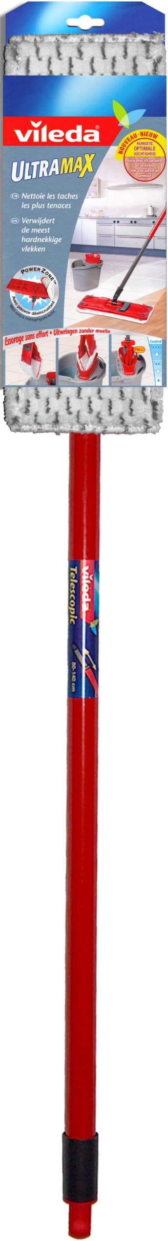 Vileda Ultramax Power Recharge Balais Laveurs Taille XL - Microfibre Efficace Et Lavable