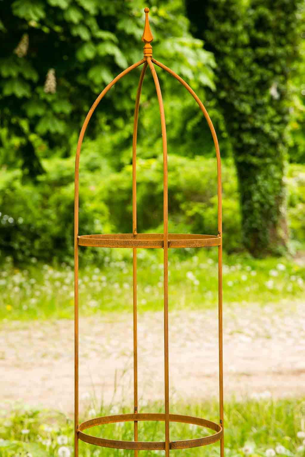 KUHEIGA Rankgerüst 10mm Rost Obelisk Rosenhilfe H: 200cm Rankhilfe 2m Rost Metall