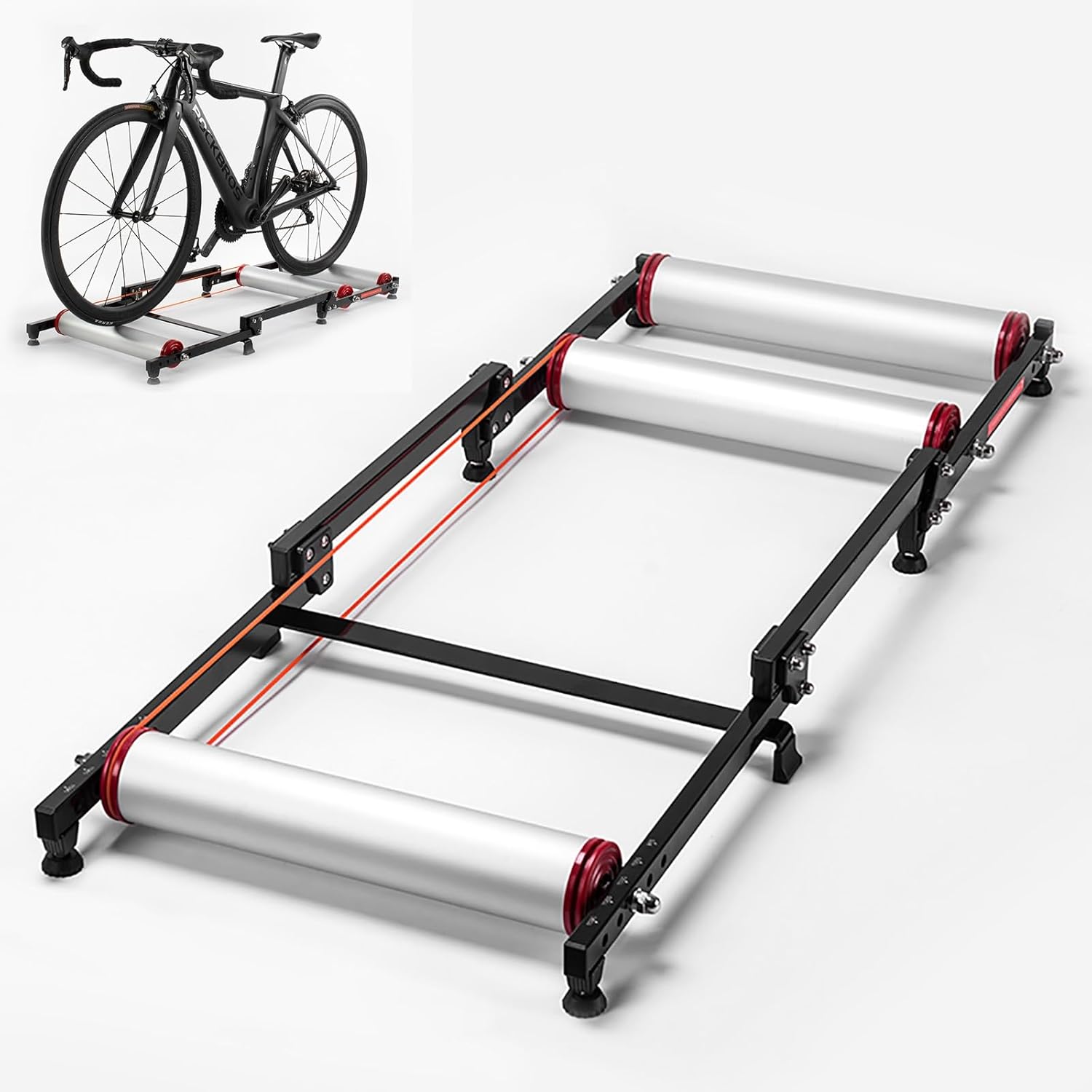 Amazon.co.jp 3本ローラー 自転車 ロードバイク ローラー台 サイクルトレーナー 折りたたみ式自転車トレーナースタンド 調節可能