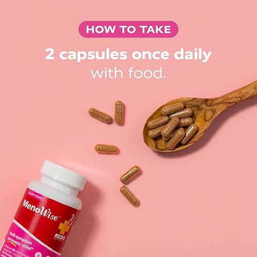 Miniatura 6 de Redd Remedies, MenoWise, alivia los síntomas, incluyendo sofocos, sudores nocturnos, sequedad vaginal y más, 60 cápsulas veganas