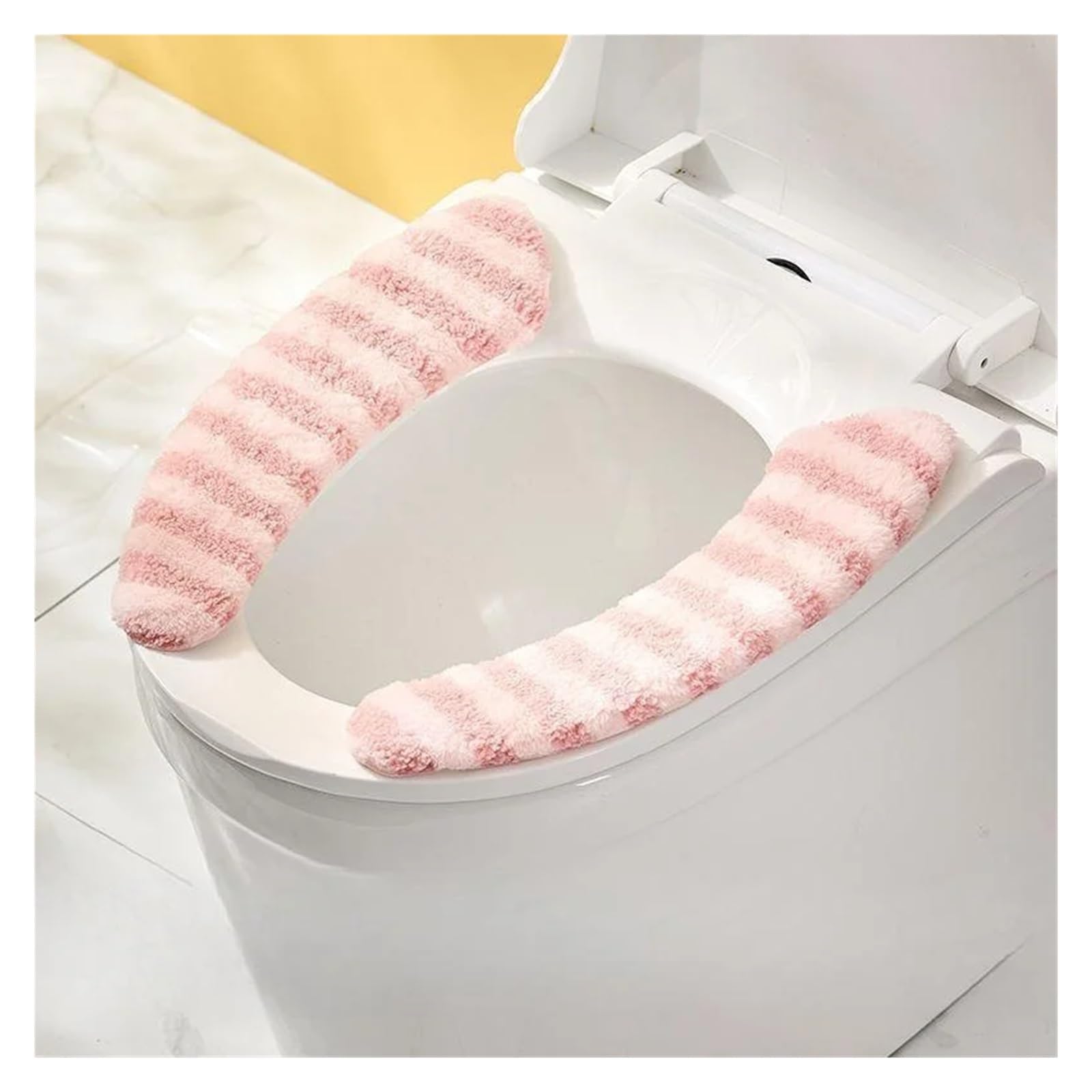 QMVDOJR Toilet Seat Cushion Cover Washable Soft Warmer Cover Thickened Toilet Mat(Pink)