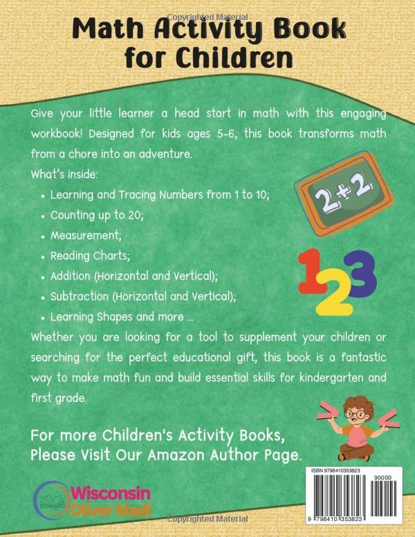 Miniatura 2 de Kindergarten Math Workbook Ages 5-6, Going Into First Grade Math Learning Books for Kids. K 1st Grade Addition Subtraction. A Practicing Math