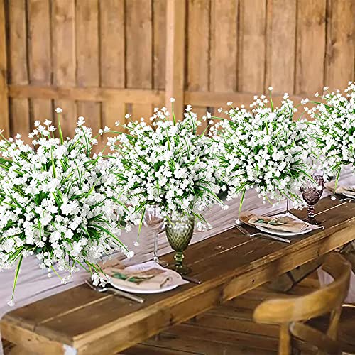 Binduo 6Pcs Outdoor Artificial Plants Spring Flowers Fake Daffodil Uv Resistant Faux White Plastic Flowers Hanging Planter For Balcony Farmhouse Kitchen Bathroom Garden Window Box Porch Summer Decor #TOP3