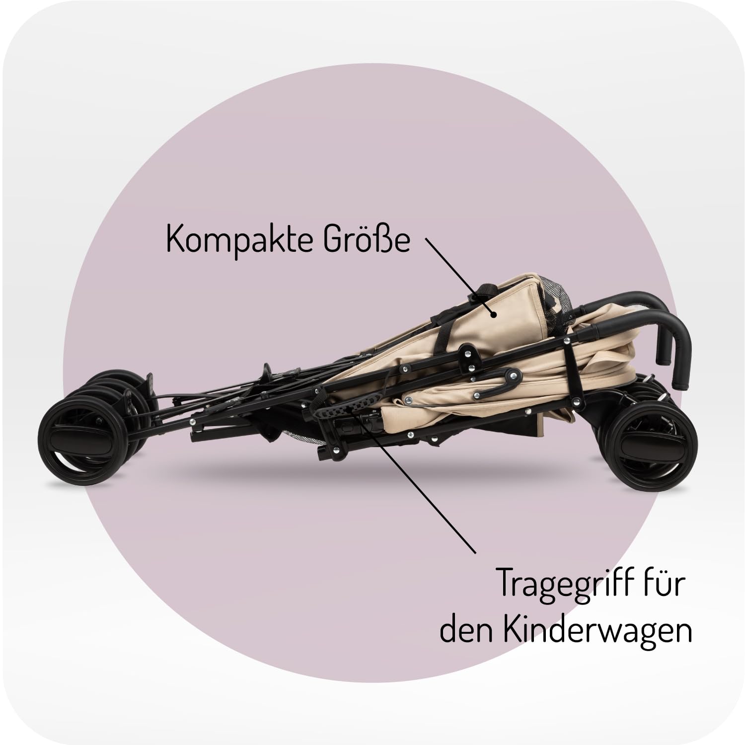 MoMi AKIRA Kinderbuggy Kinderwagen ab 6 Monaten (bis 15 kg), verstellbarer 5-Punkt-Sicherheitsgurt, Babytasche, Einkaufskorb, Regen- und Insektenschutz.