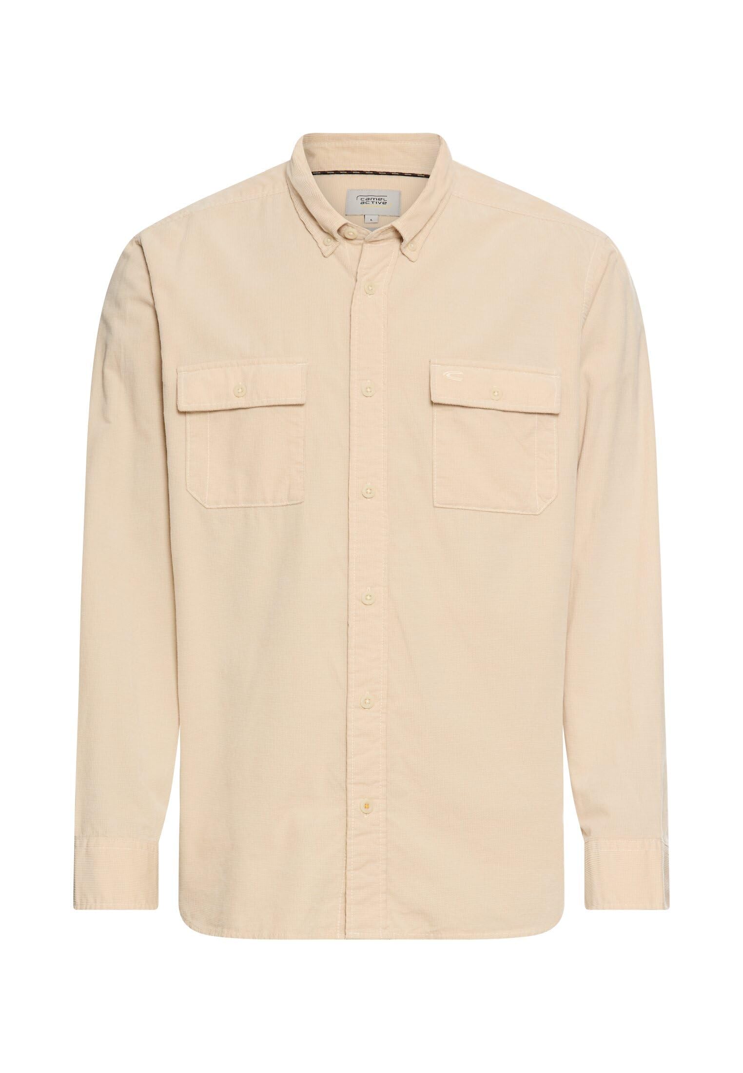 camel active Herren Langarmhemd mit aufgesetzten Taschen
