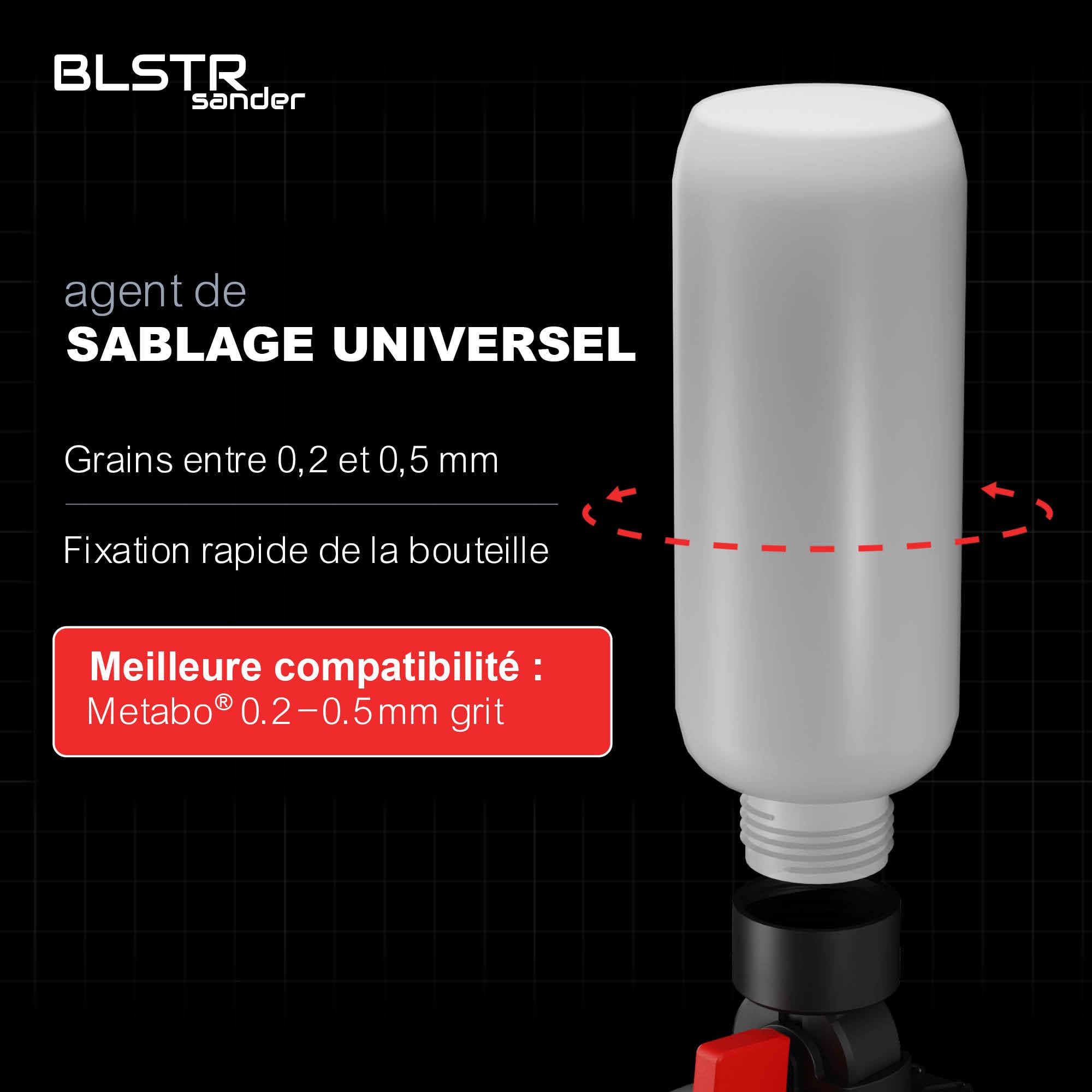Sableuse Électrique V2.0, Portative et Sans Compresseur – Pour Métal, Bois et Verre – Compatible avec Abrasif 0,2 à 0,5 mm
