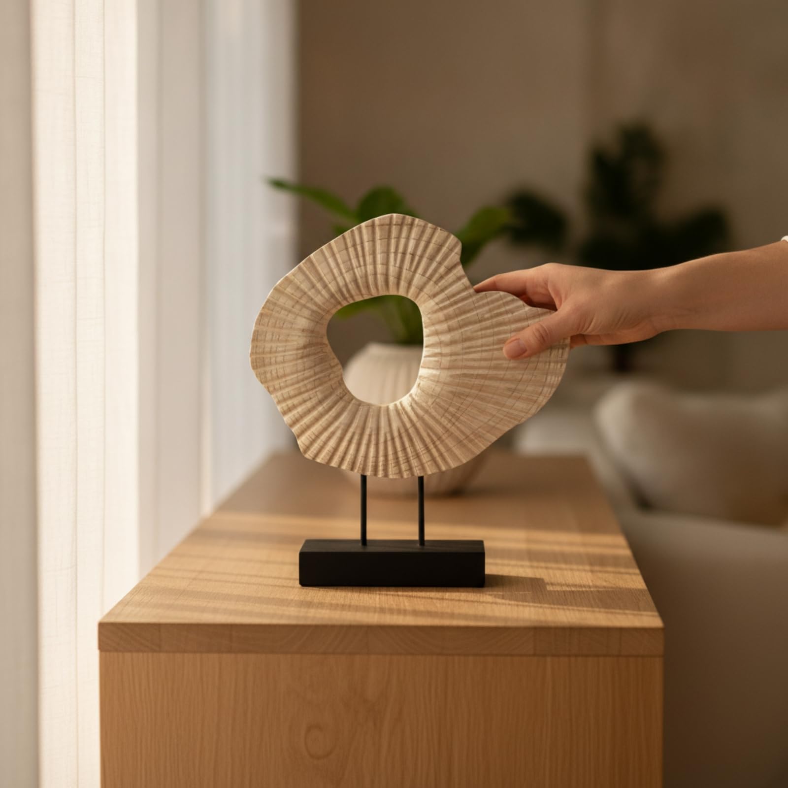 Sculpture en Résine Décoratif | Abstrait, sur Socle, Décoration, pr Bureau, Hôtel, Style B