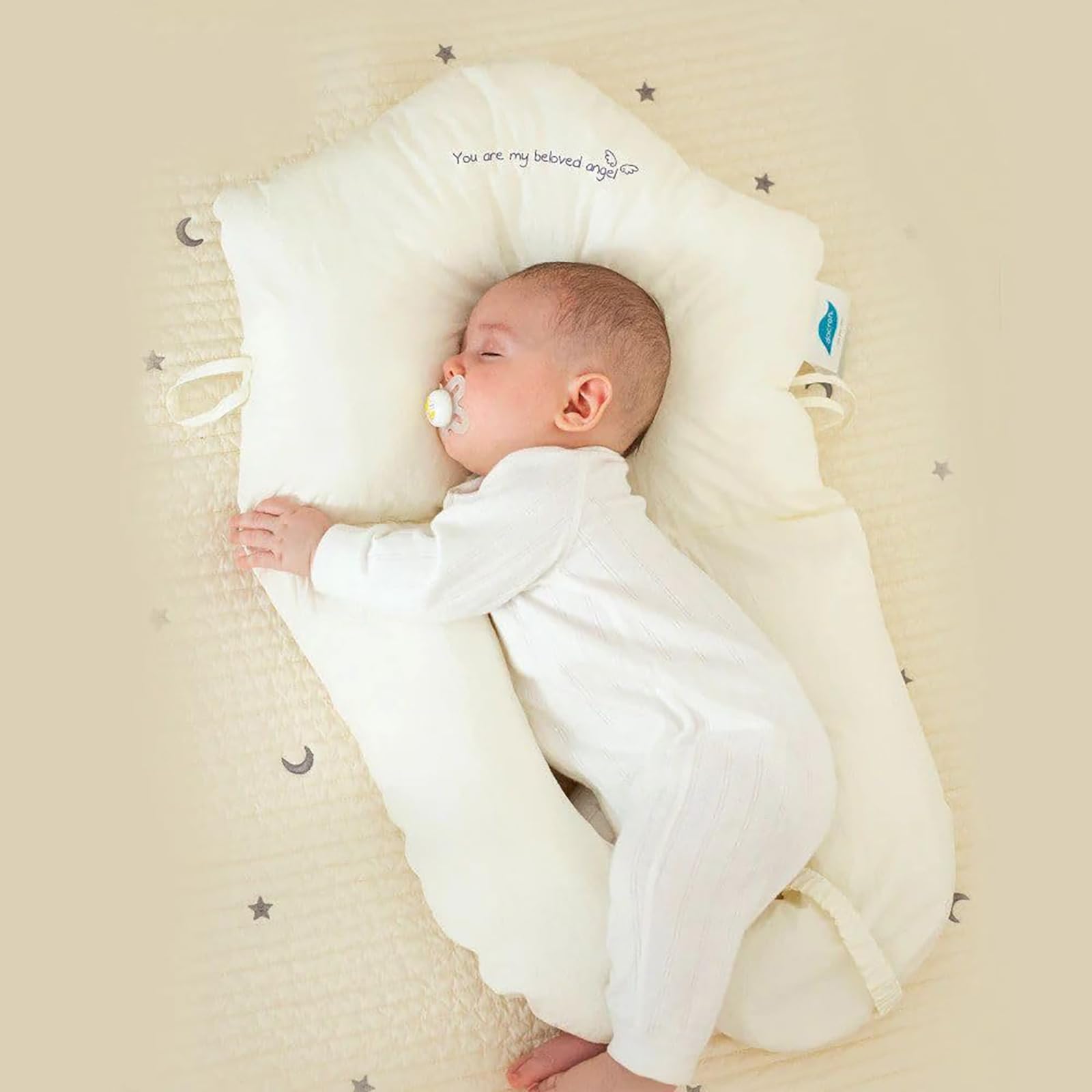 Coussin Bébé Ultra-Doux - Dreamo,Oreiller Façonnant La Tête De Bébé,Oreiller De Soutien Arrière for Baby,Oreiller De Soutien du Corps Entier Oreiller en U avec Appuie