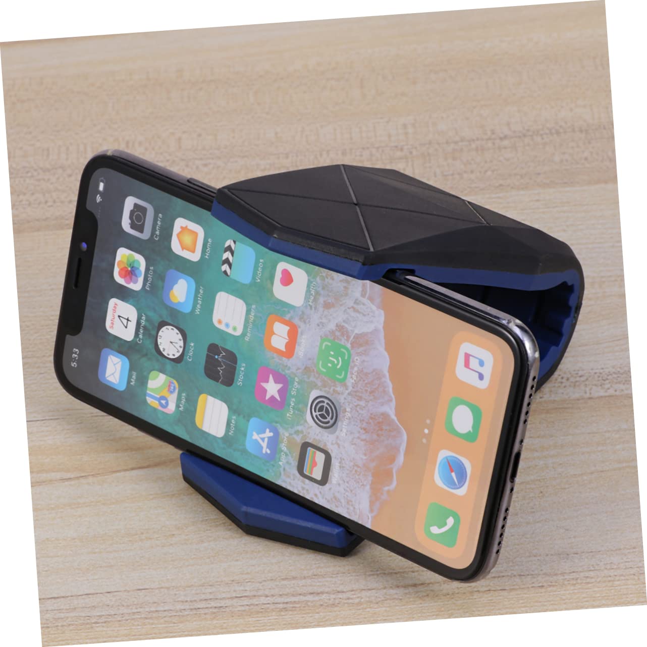 Hemobllo Supporto Cellulare Auto Clip a Coccodrillo Multiuso in Plastico Blu, Portacellulare Compatto e Pratico per Cruscotto e Ufficio