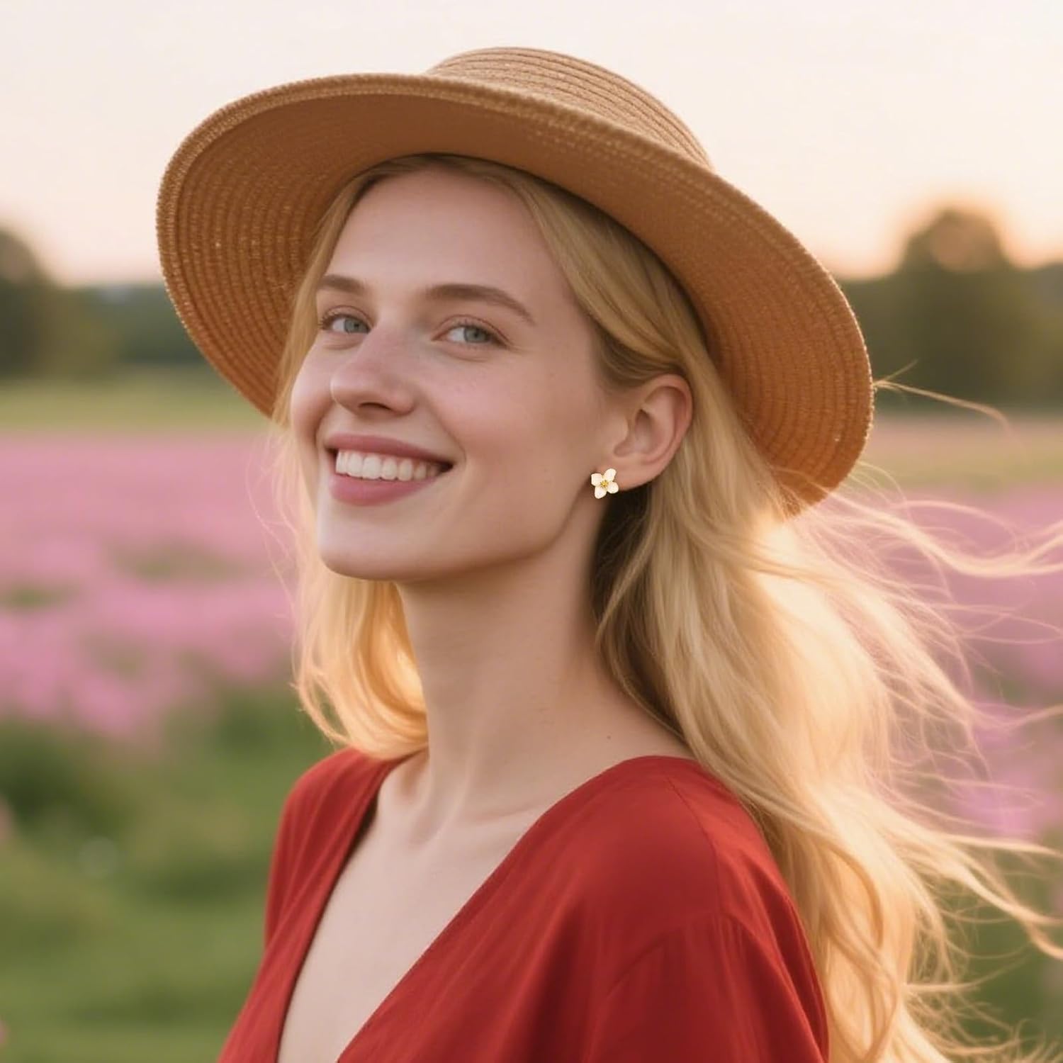 Flower Earrings for Women, White Flower Stud Earrings Pure Statement Jewelry Spring Jewelry Accessory for Women - Image 7