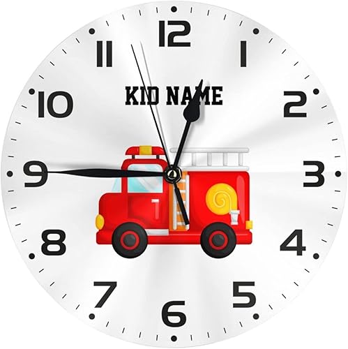 Vista 9 de Reloj de pared personalizado con diseño de unicornio y rosa con purpurina para habitación de los niños, reloj de pared personalizado con nombre