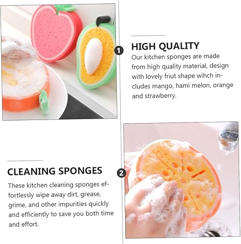 Miniatura 5 de LIFKOME 4 piezas de paño de esponja para lavar platos, toallas de limpieza, esponjas para limpiar platos, lavar platos, esponjas para fregar manos,