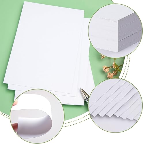 Miniatura 4 de Paquete de 200 cartulinas blancas, papel de cartulina de 4 x 6 pulgadas, 200 unidades de papel grueso para la escuela, cartulina pesada en blanco,