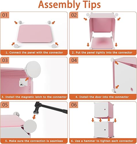 Miniatura 7 de GIMTRR Organizador de armario, almacenamiento de 16 cubos con puertas, organizadores de armario y estantes de almacenamiento, sistema de
