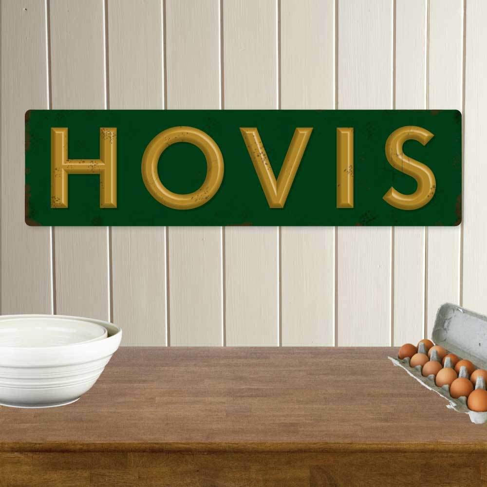 Hovis Brown Biopracess Sign Vintage Kitchen Sign Old Effect Advertising Sign Retro Kitchen Sign Street Metal Sign 40X10 Cm