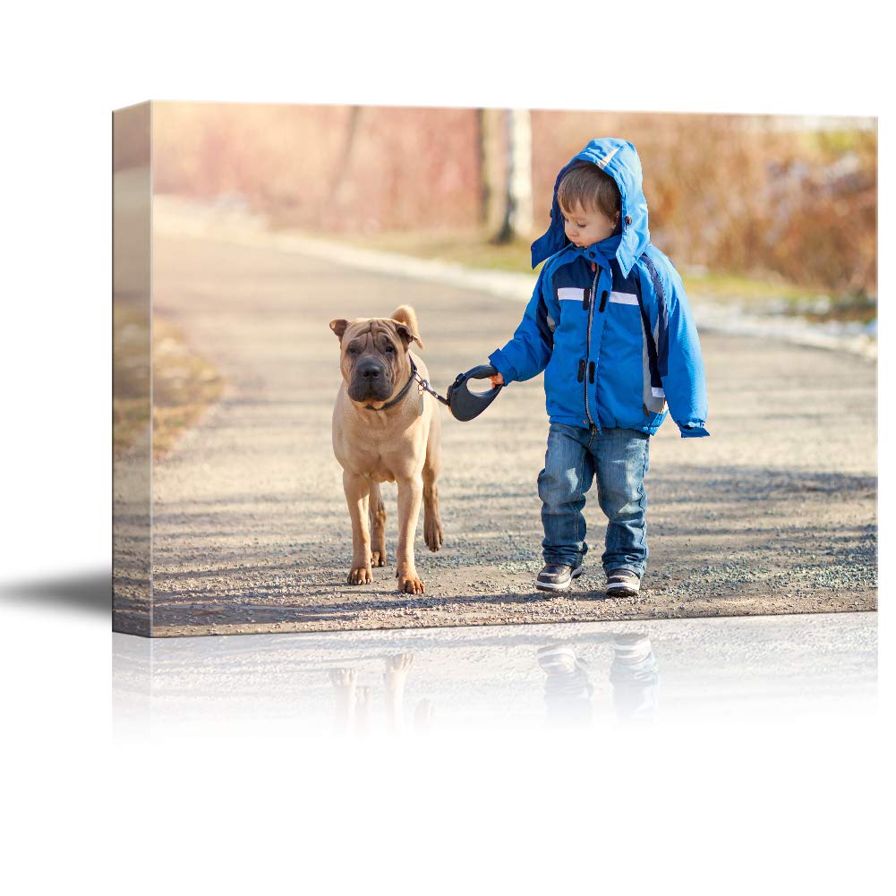 SIGNFORD 11"x14" Custom Canvas Prints, Child Pets Personalized Poster Wall Art with Your Photos Wood Frame Digitally Printed
