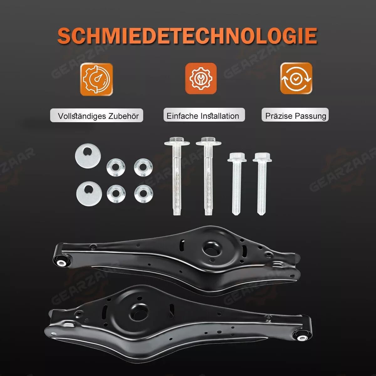 2x Querlenker Hinten Querlenker Hinterachse unten links & rechts Kompatibel mit VW Passat Touran Golf Plus Jetta, für A3 Seat Skoda 1K0505311T, 1K0505311AA, 1K0505311AB