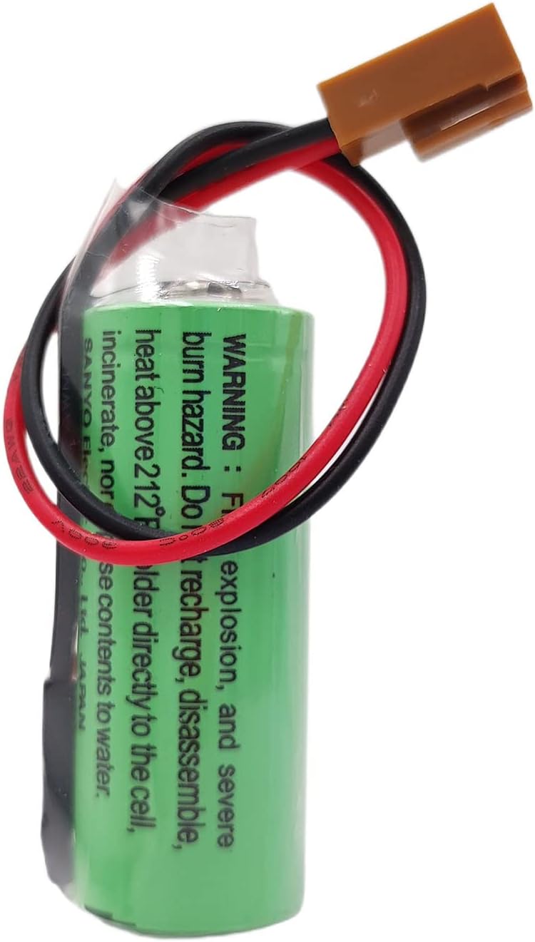 (Pack of 5) 3V 2500mAh CR17450SE-R PLC CNC System Battery with Resistance for SANYO CR17450SE-R / A98L-0031-0012 FANUC CNC with Plug